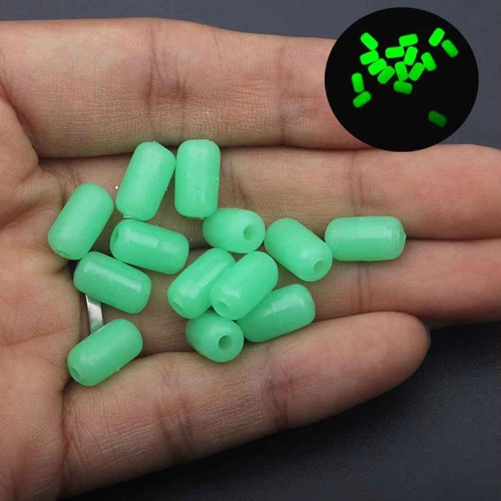 Fishing Lure Soft Plastic - 100 ชิ้น/ถุงตกปลาส่องสว่างลอยลูกปัดยาง GLOW In The Dark