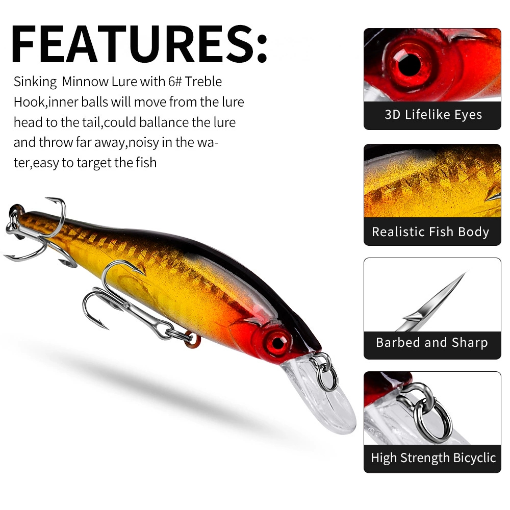 เหยื่อตกปลาหมึก 5 สี ขนาด 98 ม - Fishing Lure Jerkbait บทวิจารณ์และราคา